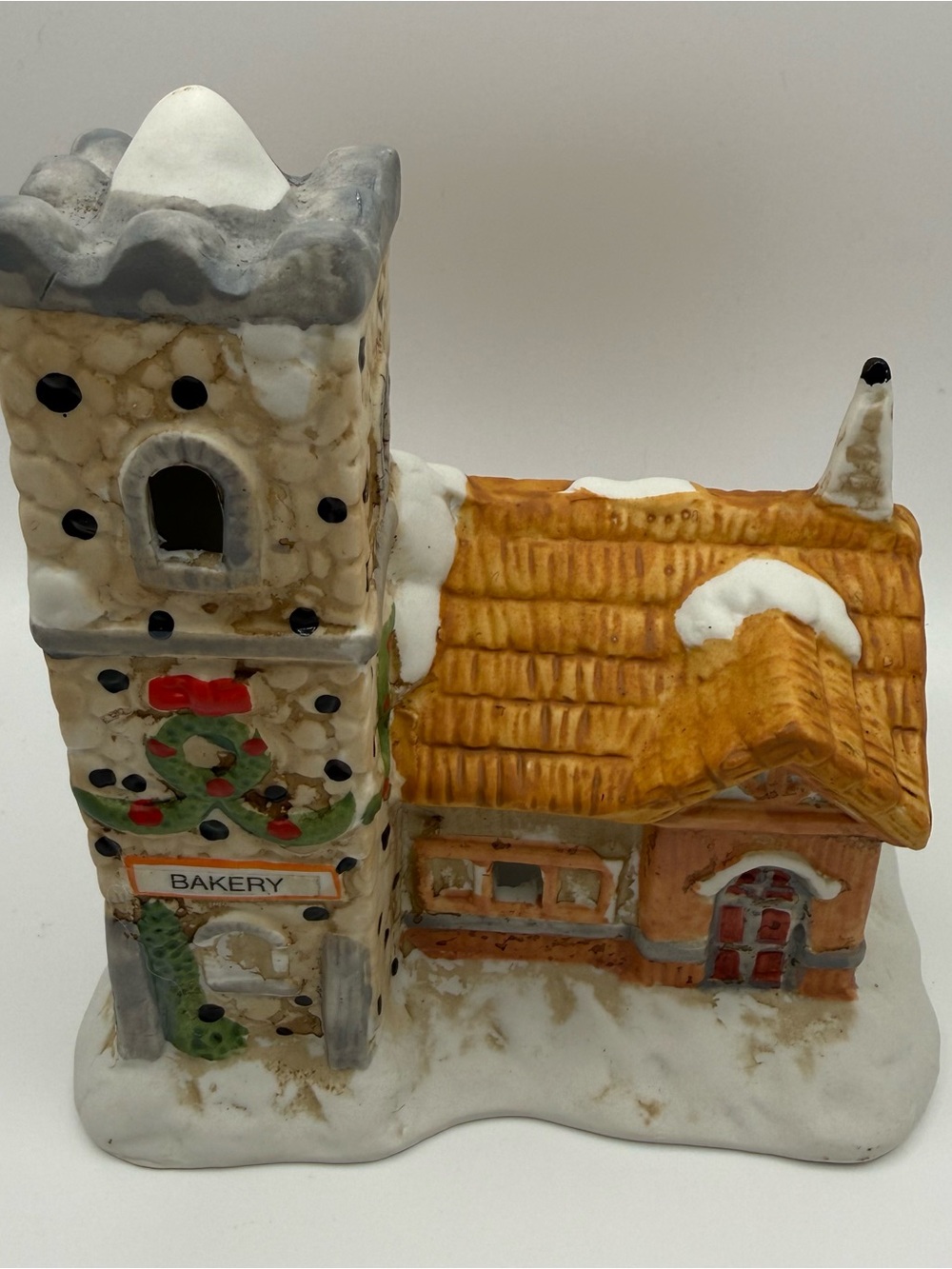 Vintage 1993 Hermitage Pottery Bakery Christmas Village KA301 Tower w Box